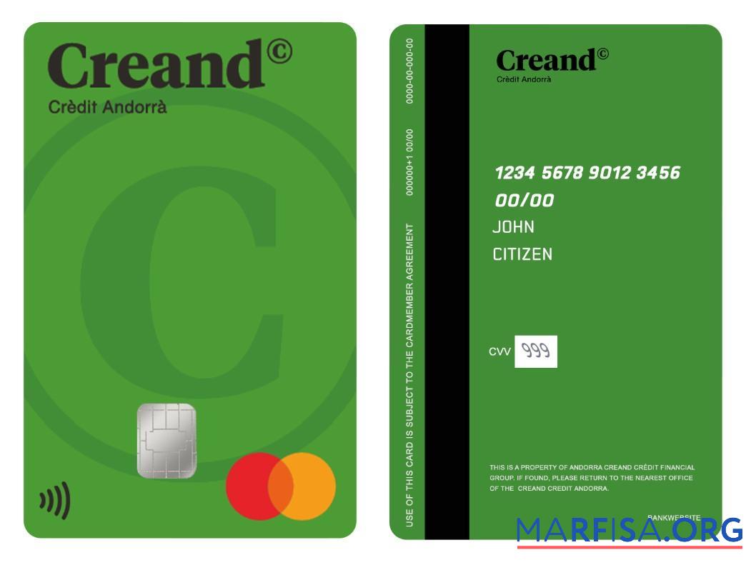 Downloadable Andorra Creand Crèdit Financial Group vertical mastercard real example